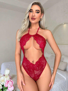 Kadın Cut Out Şık Dantel Bodysuit Gecelik